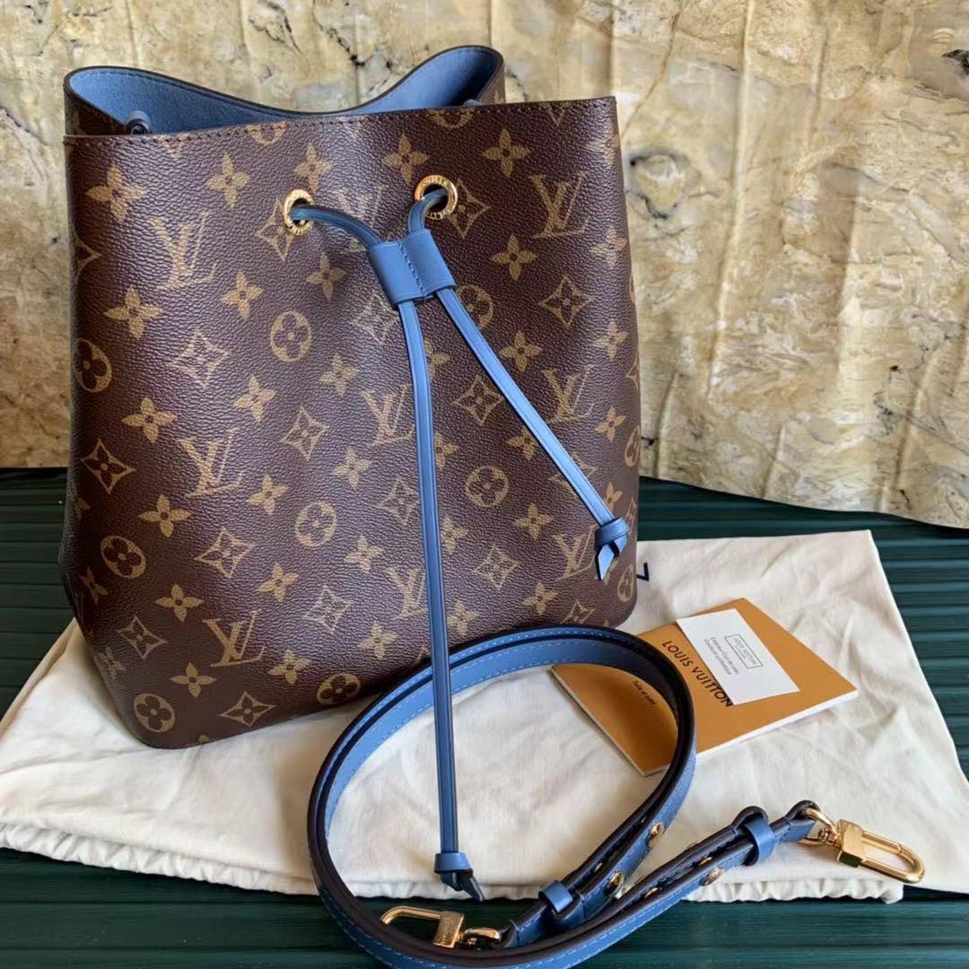 PRE-LOVED💯%AUTHENTIC LOUIS VUITTON NEO NOE MONOGRAM BUCKET BAG BLUE,  Women's Fashion, Bags & Wallets, Purses & Pouches on Carousell