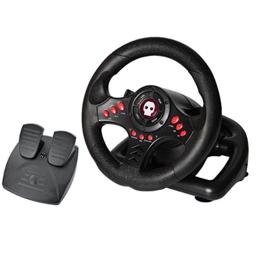 PS4 Steering Wheel & Pedal, gaming steering wheel also compatible with