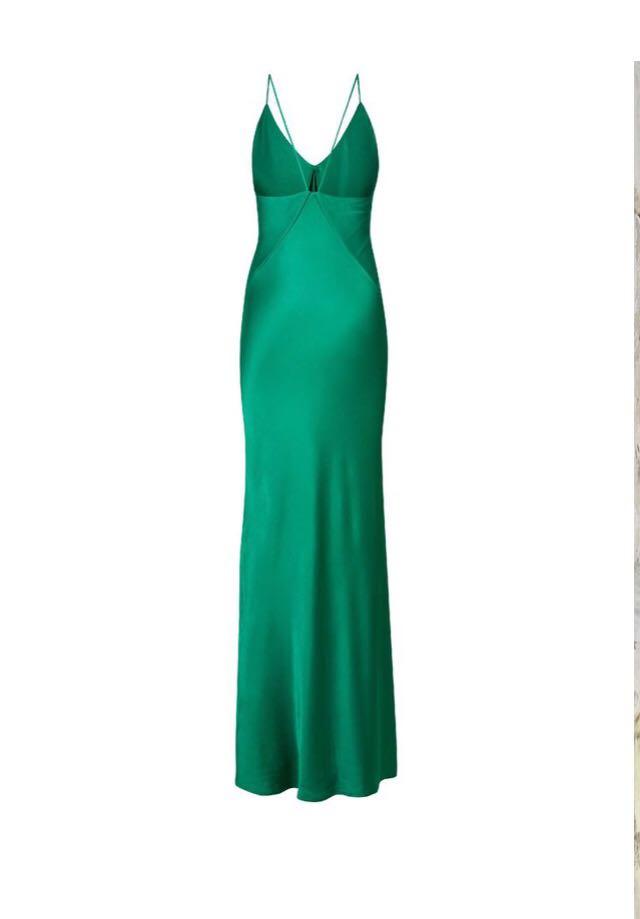 Rat & Boa Delphine emerald green maxi slip dress, Women's Fashion ...