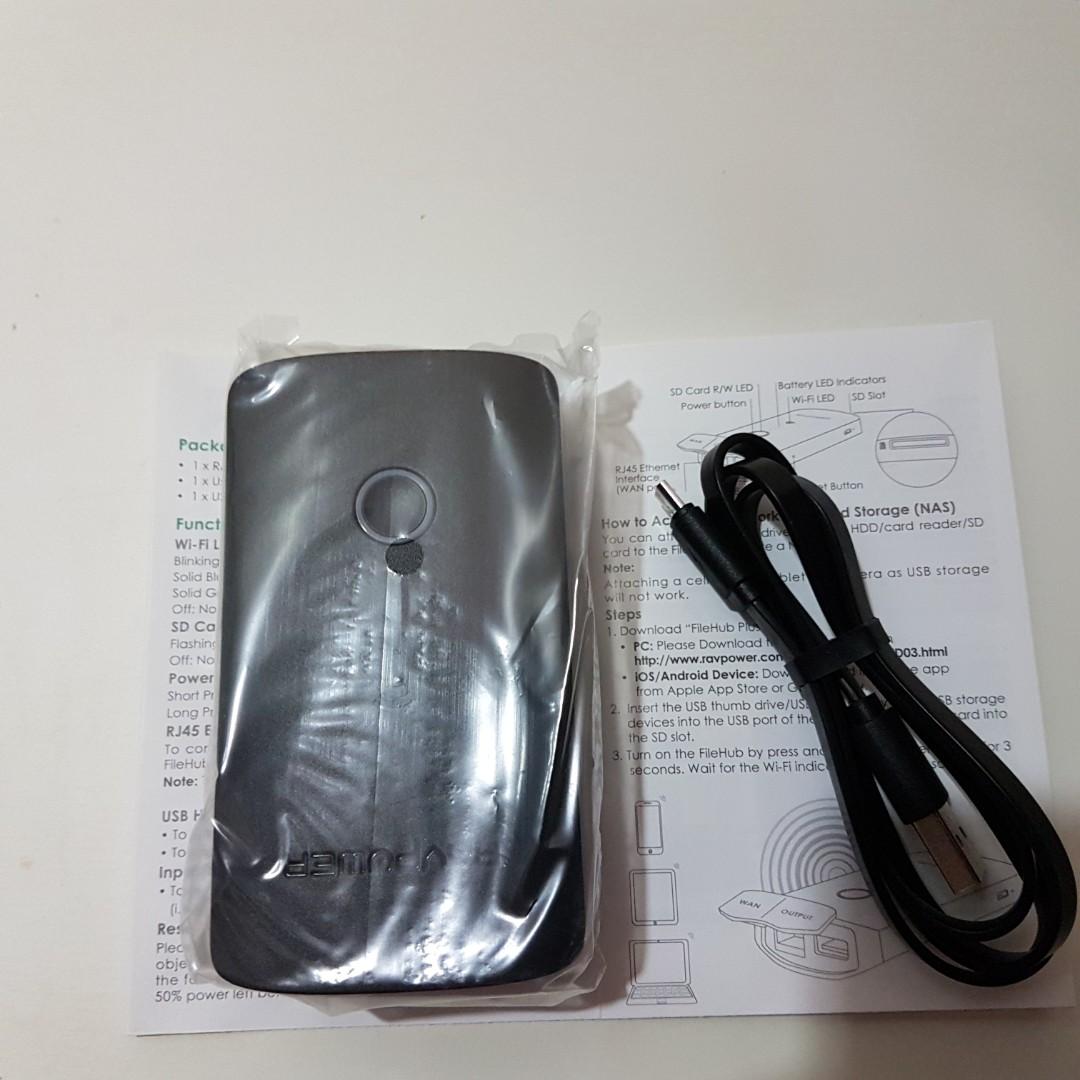 RAVPower FileHub Plus, Wireless Travel Router, Portable SD Card Reader