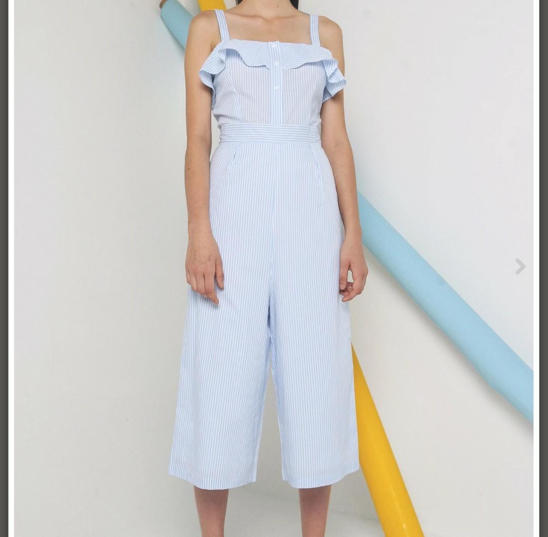 light blue striped jumpsuit