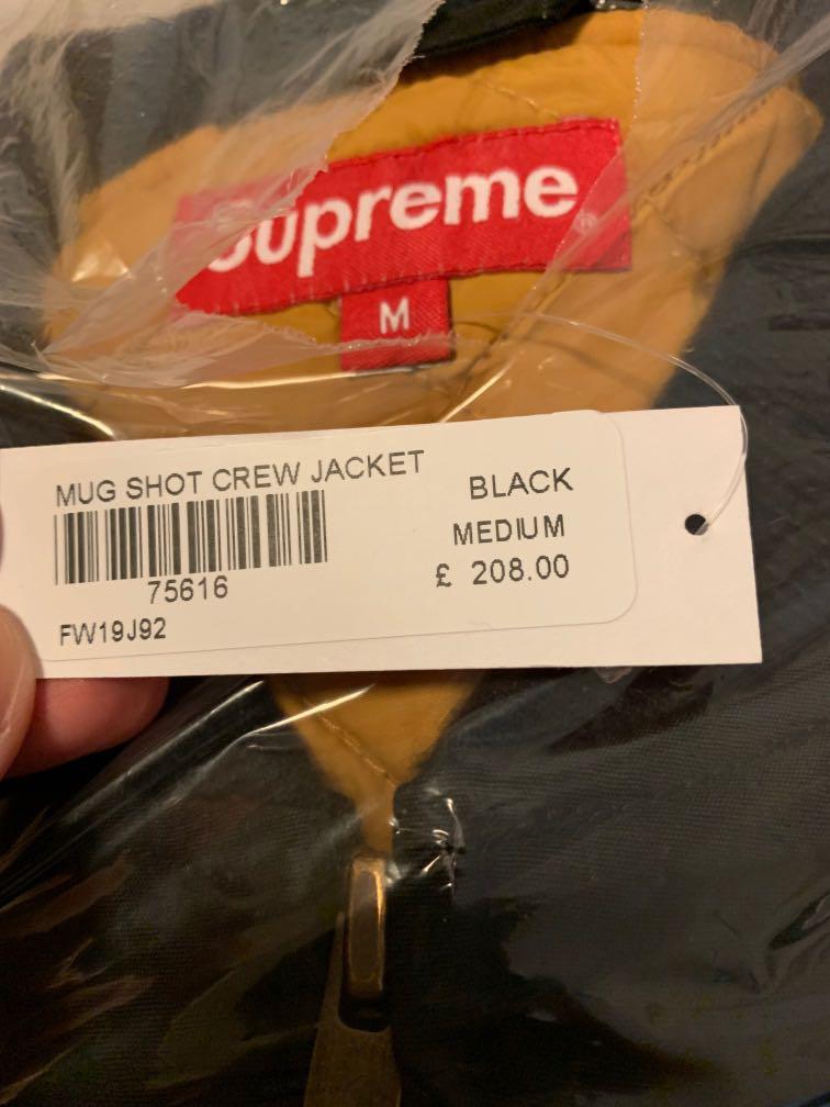 Supreme mug shot crew store jacket