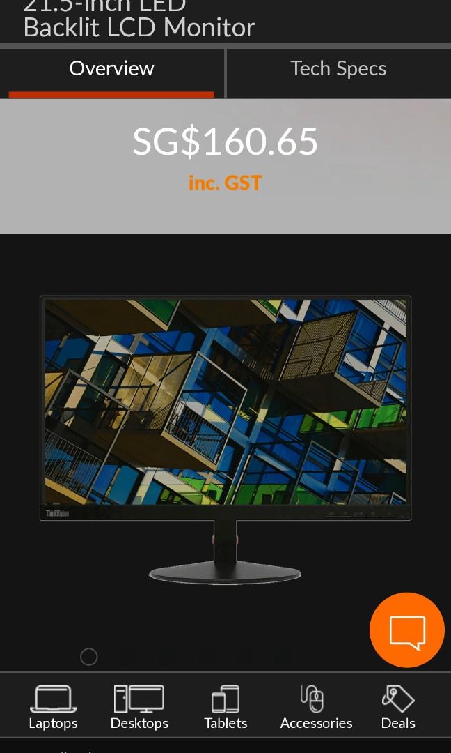 Lenovo Thinkvision S22e 19 21 5 Inch Led Backlit Lcd Monitor Electronics Computer Parts Accessories On Carousell