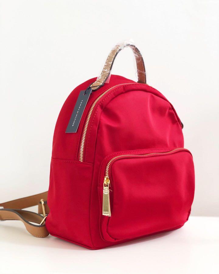 Authentic Tommy Hilfiger Red Backpack (Small), Women's Fashion, Bags ...