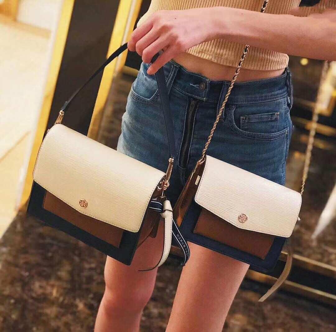 Tory burch robinson mixed material convertible shoulder bag hot sale