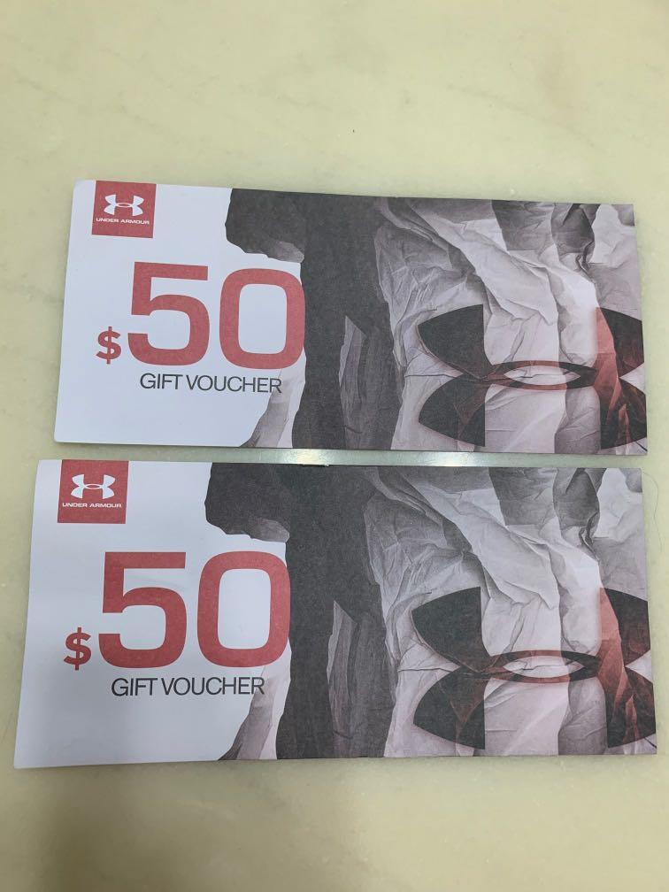 Under armour gift voucher 50x2, Men's Fashion, Tops & Sets, Formal