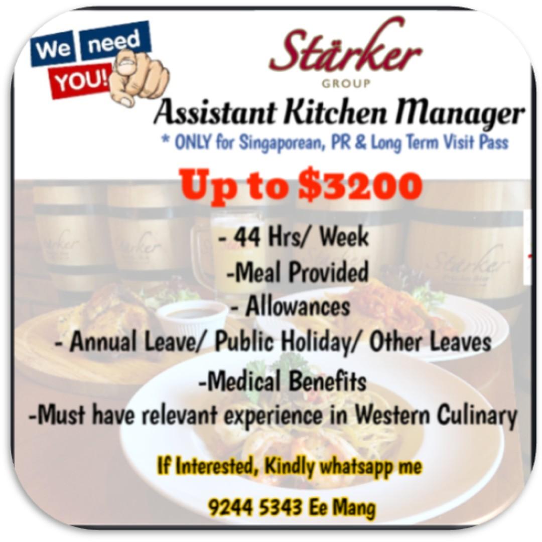 Urgent Kitchen Assistant Manager Jobs Hospitality F B On Carousell