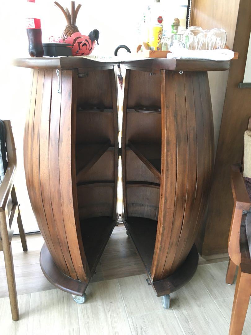 Vintage Old Barrel Bar Table, Furniture & Home Living, Furniture, Tables & Sets on Carousell