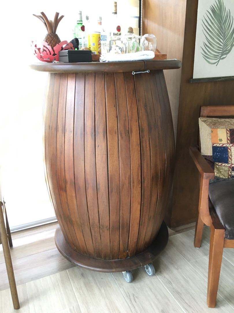 Vintage Old Barrel Bar Table, Furniture & Home Living, Furniture, Tables & Sets on Carousell