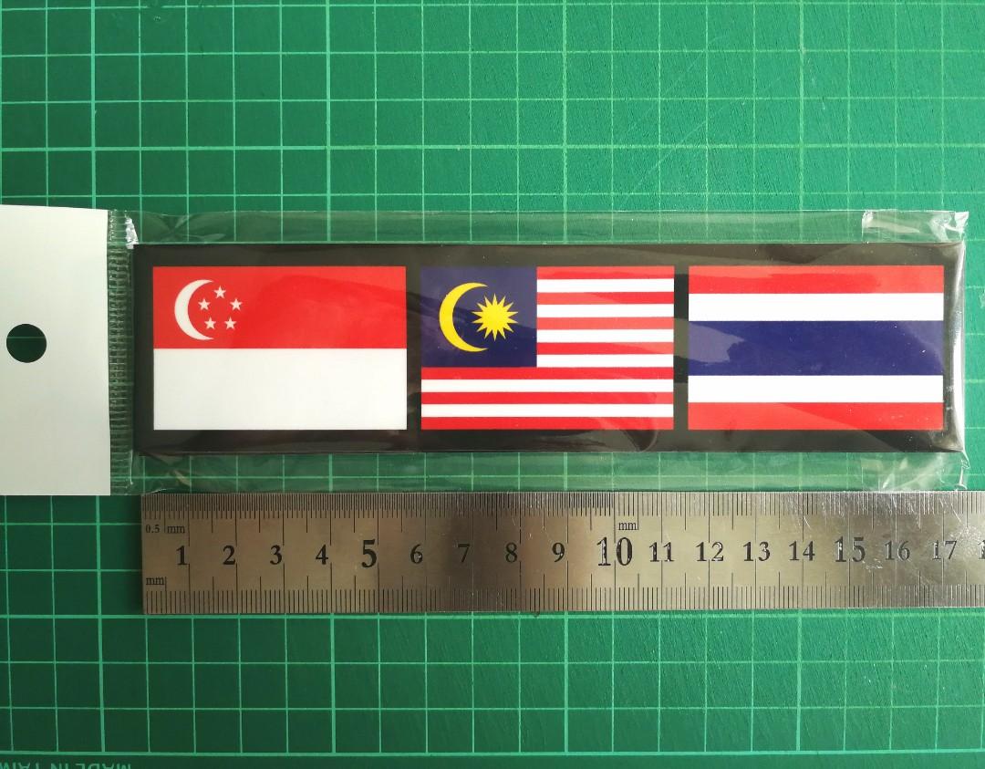 Waterproof Stickers 3 Nations Flags In One Sticker Singapore Malaysia Thailand Abt 167 X 41 Mm 4 Each With Free Normal Mail Hobbies Toys Stationery Craft Craft Supplies Tools On Carousell