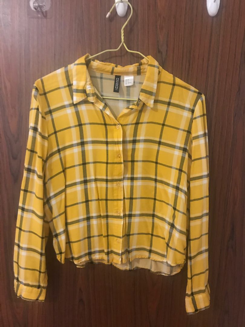 yellow tartan top