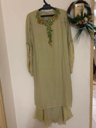 Beading Chiffon silk Mini Kurung