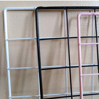 Mesh Wire 45cm X 65cm DIY Black, Pink and White Grid Wall Panel Photo Art Display