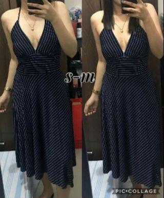 Alyn Page New York Halter Midi Dress ( dark navy blue ) NWOT