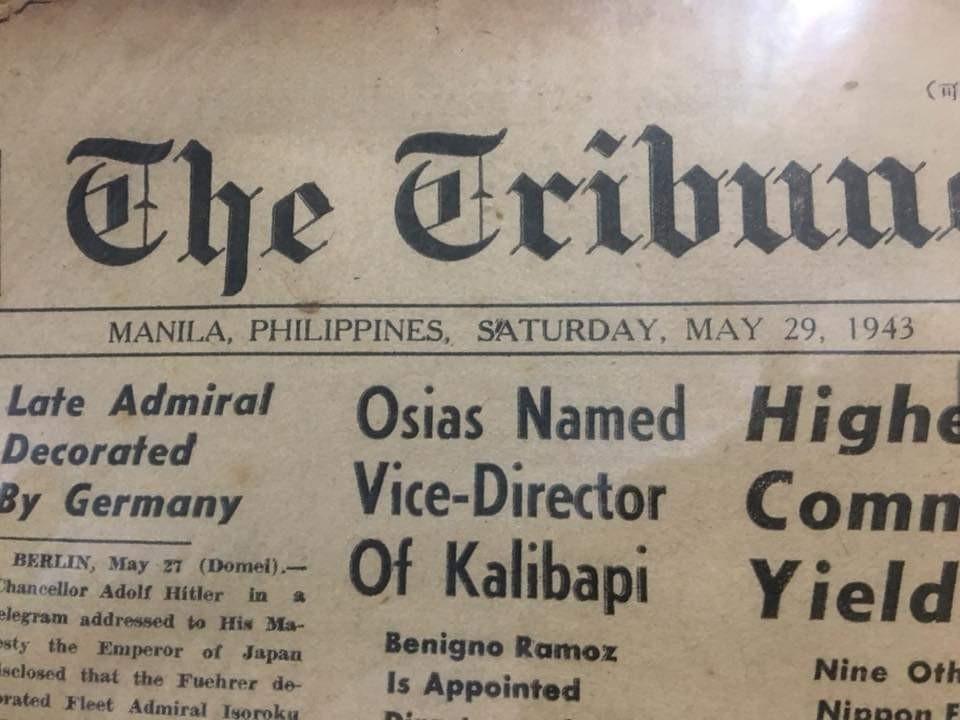 1943 WW2 Japanese Occupation newspapers (Category: Vintage Collectibles) located in Makati City. Submitted by doodsvac (Listing ID 252222835, Image 2). Description: Own a piece of 🇵🇭 WWII history for 2500 each only. Complete..
