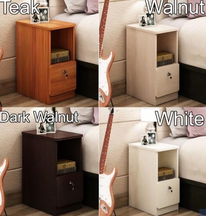 25cm Width Bedside Table w lock DIY (Good for Space), Furniture