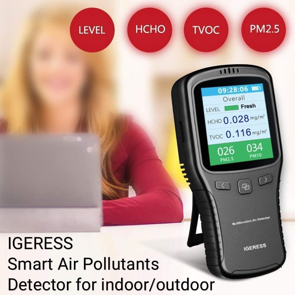 HSART Home Haze Detector PM2.5 Detector Formaldehyde Measuring Device Small and Light Large Screen HSART Home Haze Detector PM2.5 Detector Formaldehyde Measuring Device Small and Light Large Screen