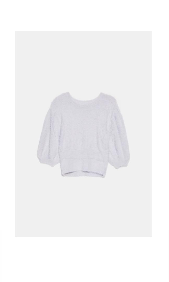zara grey puff sleeve jumper