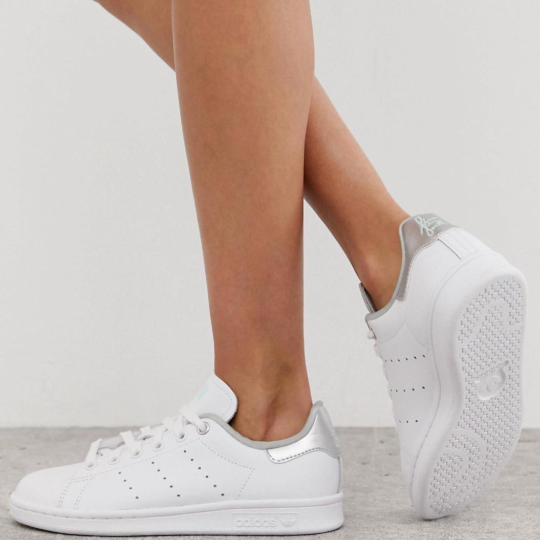 stan smith white silver