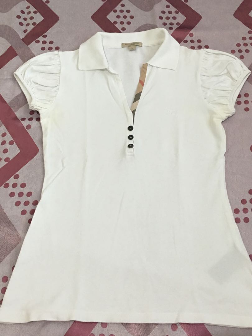 Burberry polo shirt womens gold clearance