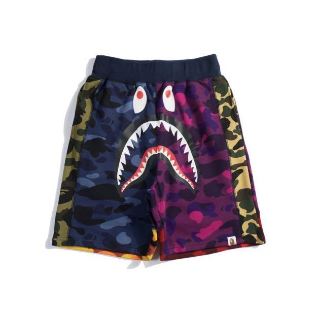 bape mixed camo shorts