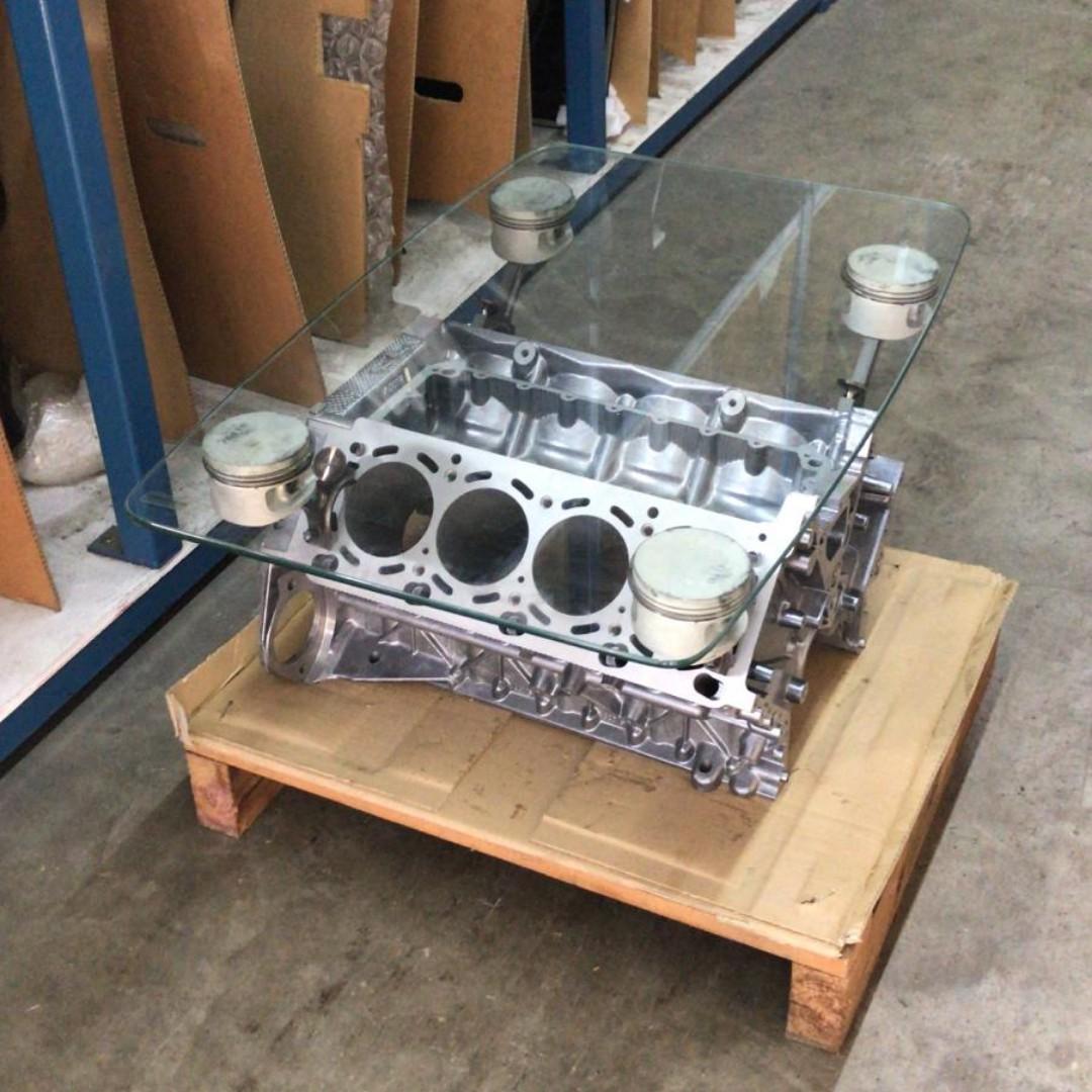 BMW Engine Table (Category: Tables & Sets) located in Singapore. Submitted by engsoon (Listing ID 252273151, Image 1). Description: The BMW 4.0L M60B40 is a naturally aspirated V8 petrol engine which was produced from 1992 to 1996. It was BMW's first V8 engine in over 25 years. Self-built table, new unused engine Engine Part Number: 1111 9 069 275 Engine Block Material: Aluminium Table Top Material: Tempered Glass Vehicles that use this engine: 1