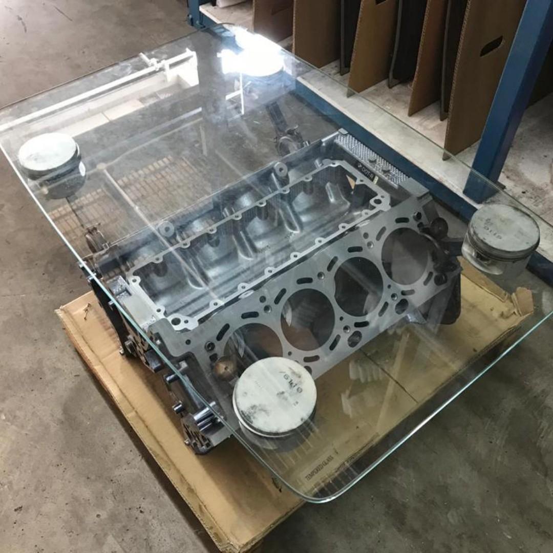 BMW Engine Table (Category: Tables & Sets) located in Singapore. Submitted by engsoon (Listing ID 252273151, Image 2). Description: The BMW 4.0L M60B40 is a naturally aspirated V8 petrol engine which was produced from 1992 to 1996. It was BMW's first V8 engine in over 25 years. Self-built table, new unused engine Engine Part Number: 1111 9 069 275 Engine Block Material: Aluminium Table Top Material: Tempered Glass Vehicles that use this engine: 1