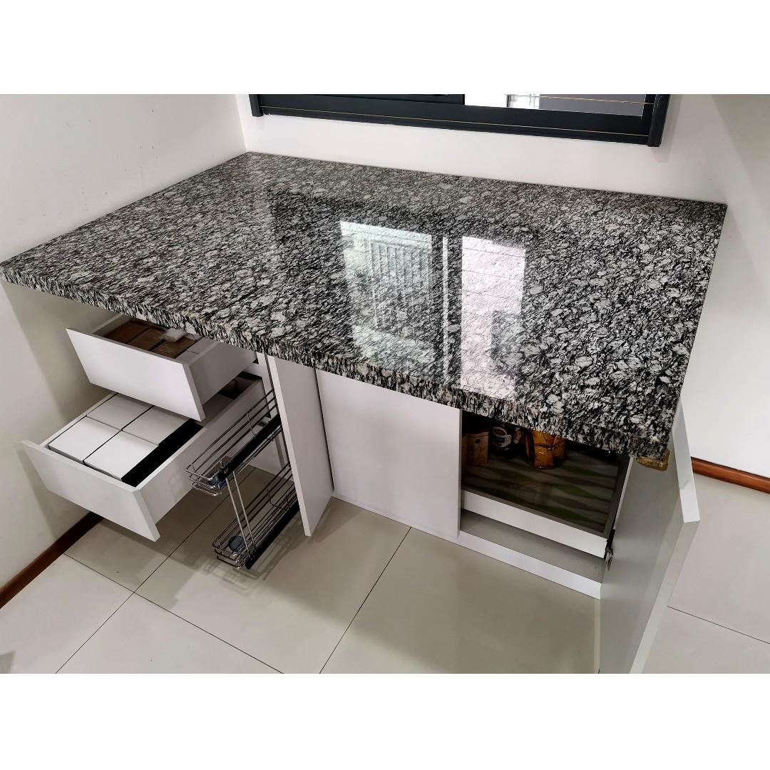 Custom Made Kitchen Island Table With Marble Top Furniture Tables Chairs On Carousell