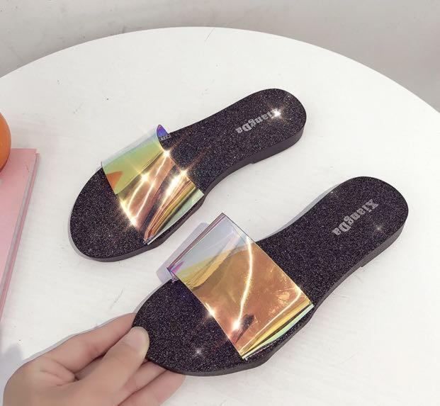 Holographic slippers shop