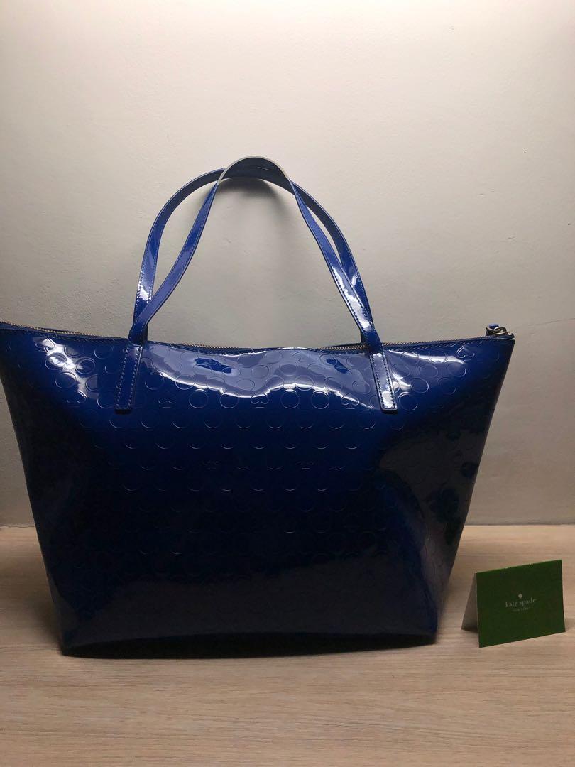 KATE SPADE Jelly Tote Bag Electric Blue, Luxury, Bags & Wallets on Carousell