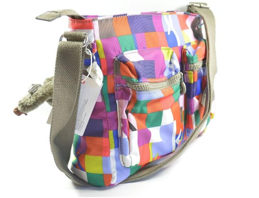 Kipling CORALIE Squared Red Shoulder Crossbody Bag, Women's Fashion