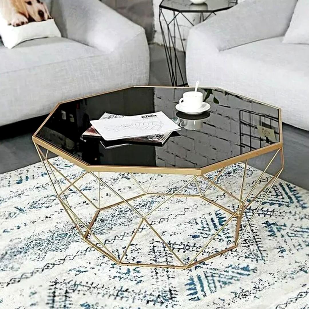 Glass top shop geometric coffee table