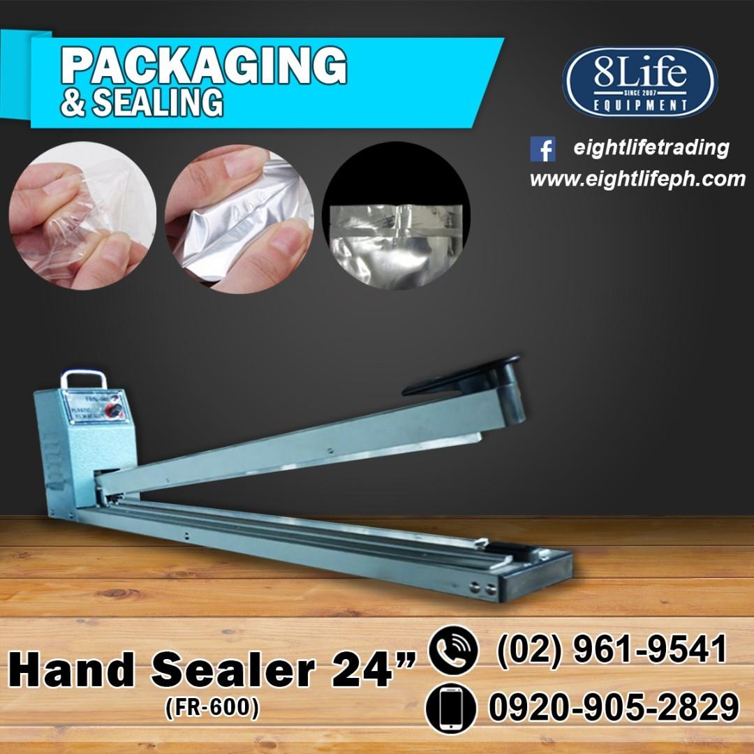 Plastic Impulse Hand Sealer 24 inch sealing (Category: Food Organization & Storage) located in Valenzuela. Submitted by eightlife_equipment (Listing ID 252210237, Image 1). Description: OTHER AVAILABLE PRODUCTS: • Vacuum Bags • Foot Sealer Series • Band Sealer • Induction Sealer Series • Shrink Machine Series • Coding and Labeling Machines • Air Compressor • Weighing Scale • Manual Forklift Pallet Stacker • Electric capping machine • Portable Bag