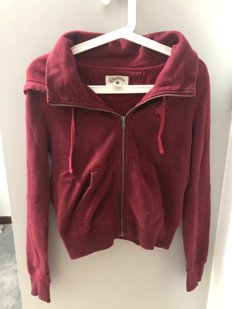 Red Converse Jacket, Women's Fashion 