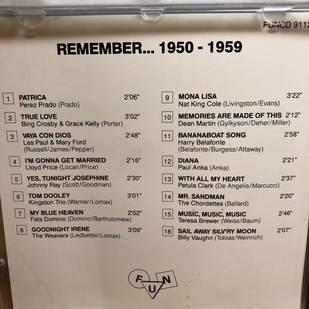Remember 1950 1959 僅拆 Nat King Cole Dean Martin Perez Prado Kingston