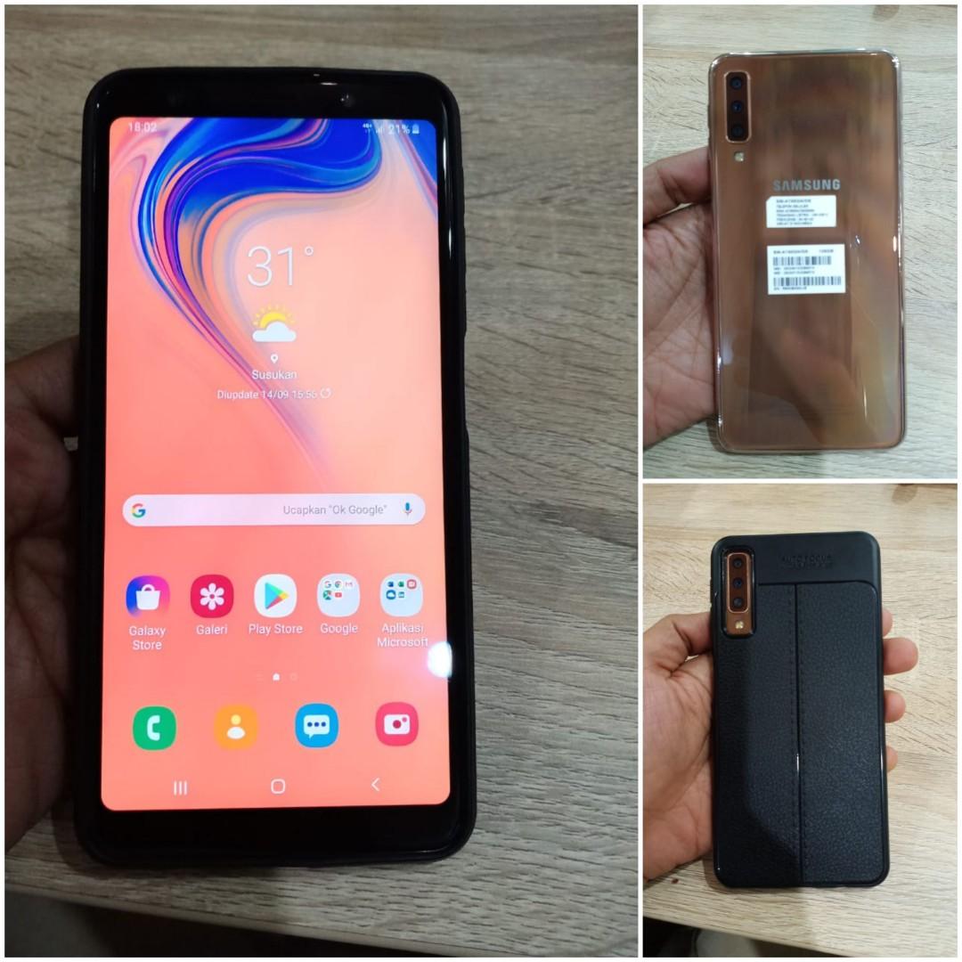 Samsung A7 2018 Ram 6gb Gold Telepon Seluler Tablet Ponsel