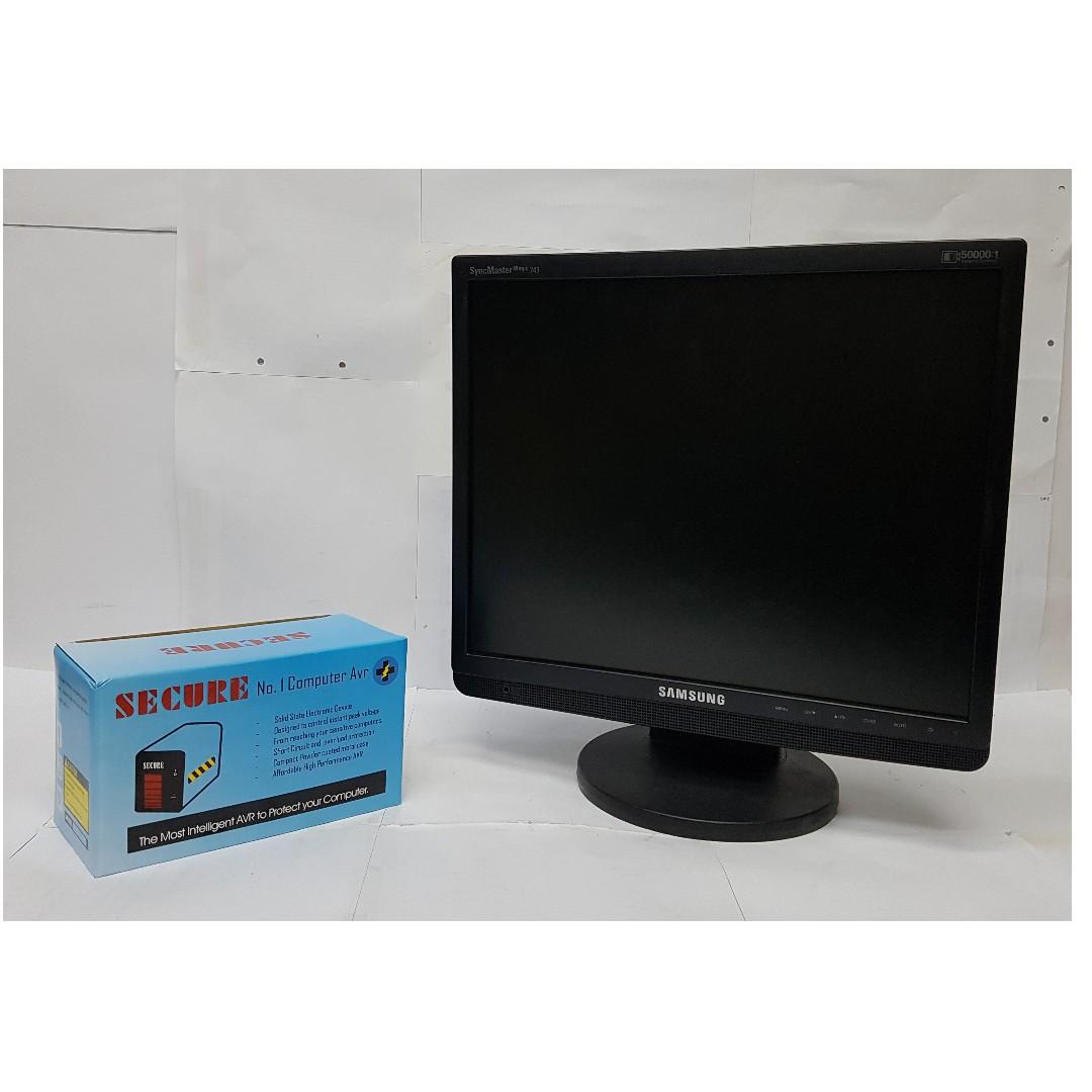 samsung syncmaster magic cx743b 17 inch lcd monitor with secure 220v computer avr