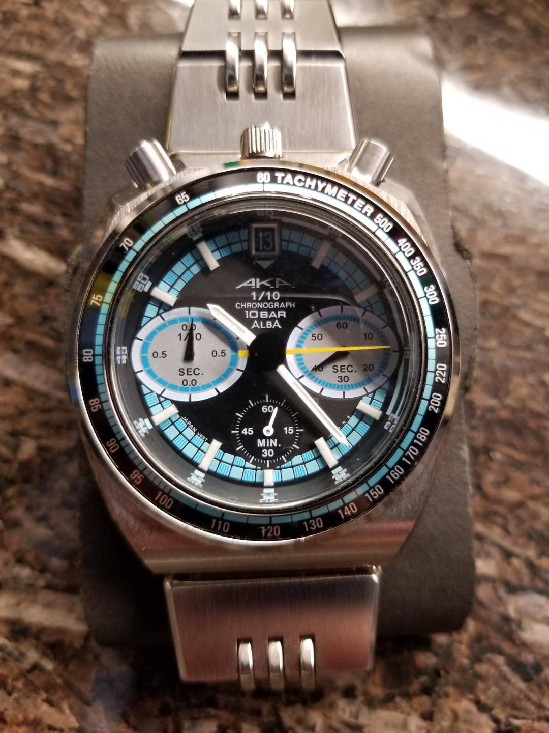 SEIKO ALBA AKA BULLHEAD CHRONOGRAPH V657-6060 BLUE, 名牌, 手錶 