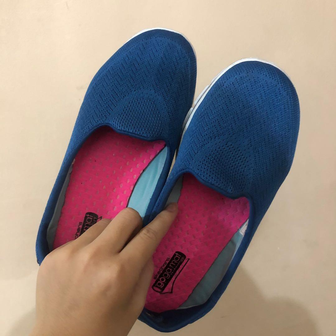 skechers slippers womens blue