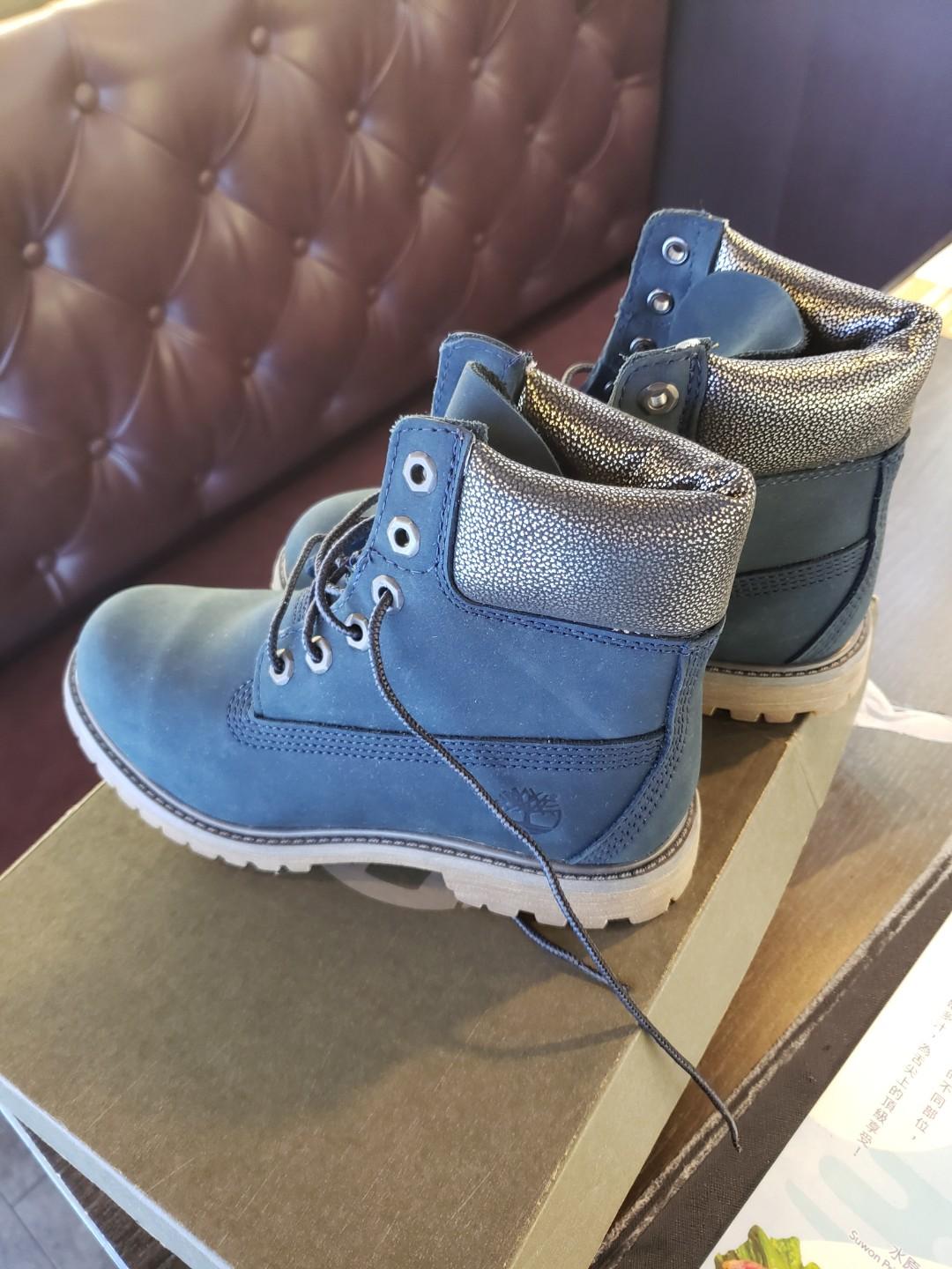 blue denim timberland boots