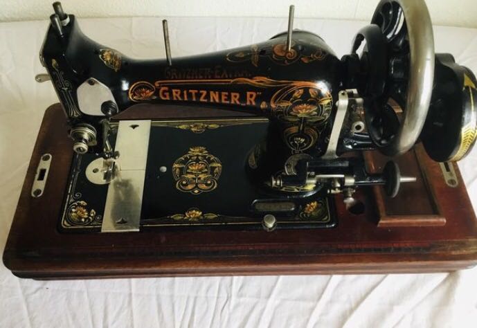 Made in Germany Sewing Machine Cover Vintage Gritzner Sewing Machine Lid Wooden Cover