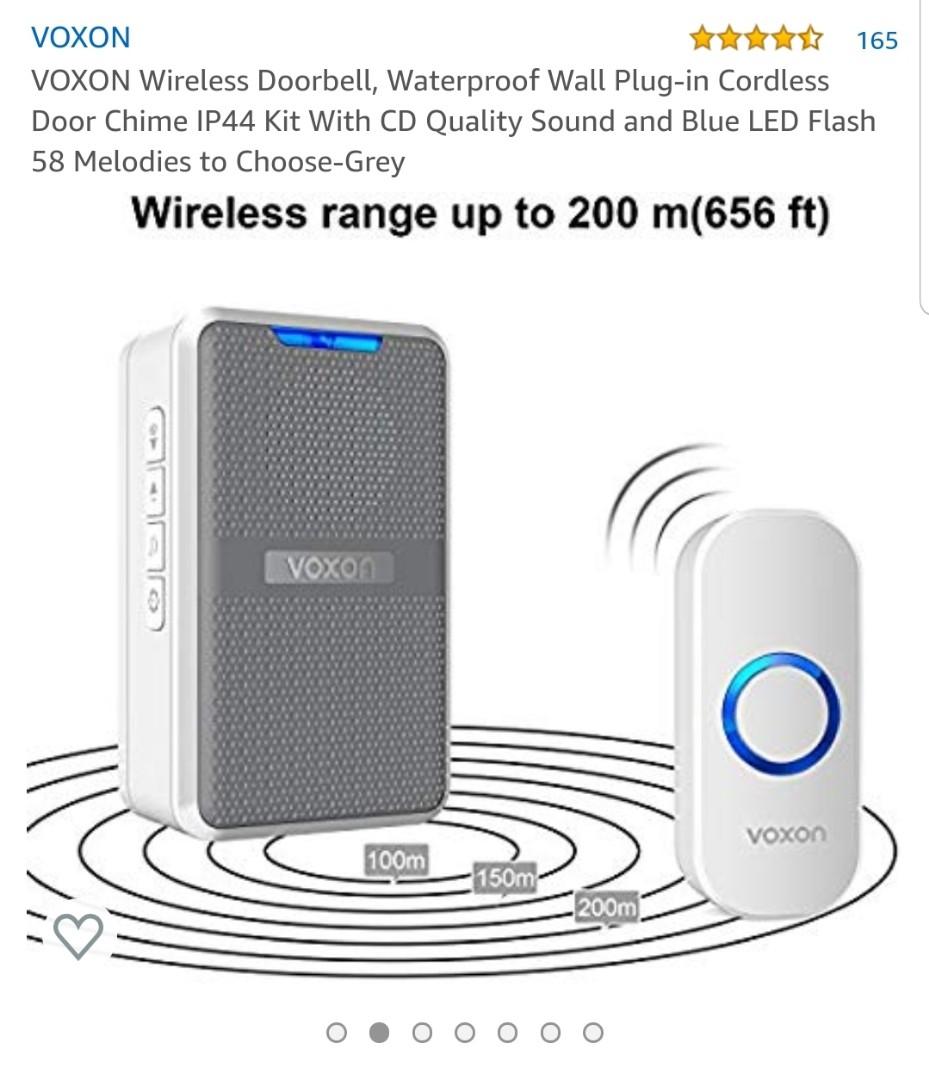 VOXON Waterproof Plug-in Wireless Doorbell