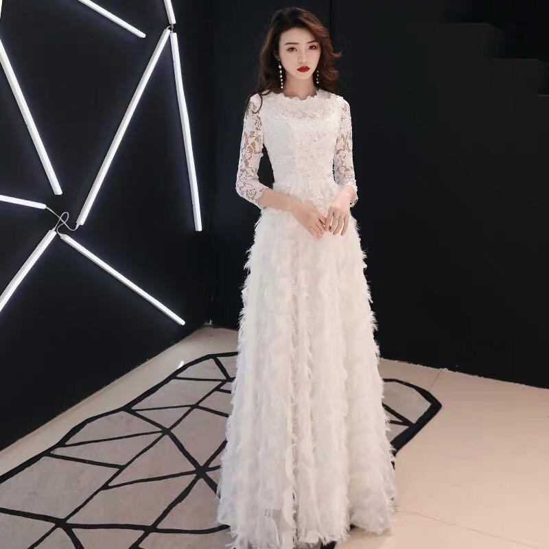 Gown with fur