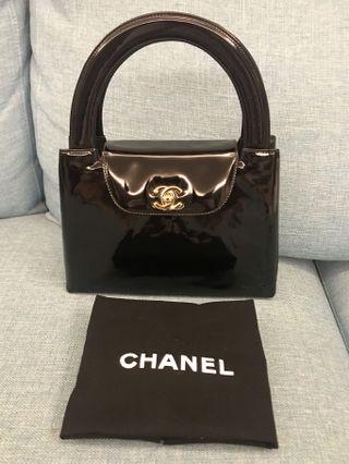 🗯加速出清 降售 Chanel 黑色 漆皮 金logo 手提包 手拿包