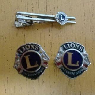 Lions Club Tie Clip and Cufflinks
