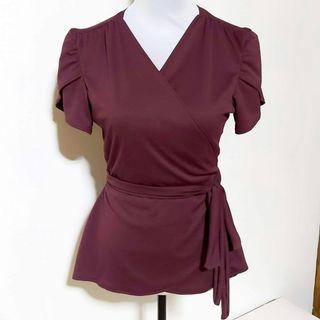 Petal Sleeve Wrap Blouse/Tops for Women Elegant Wear