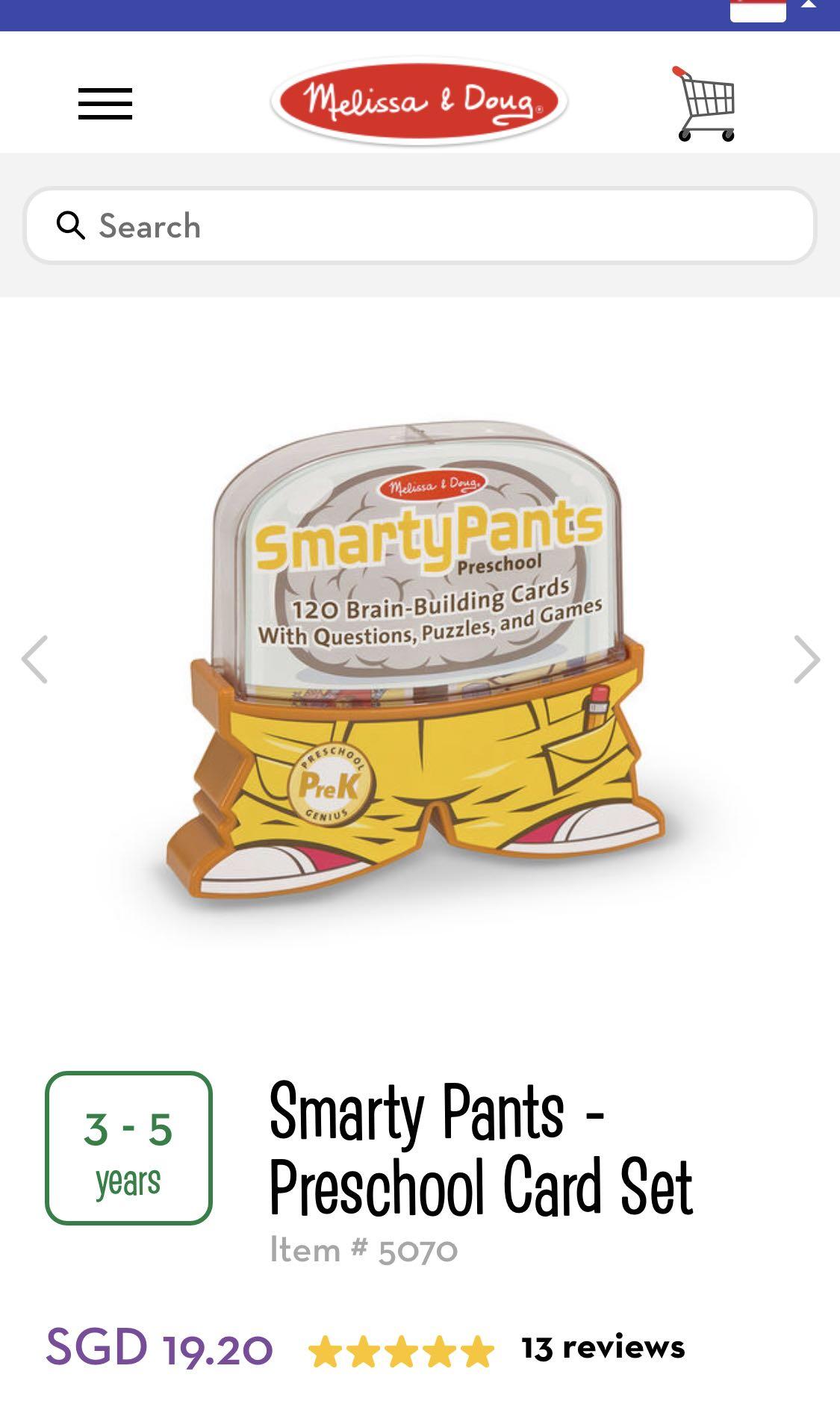 melissa and doug smarty pants pre k