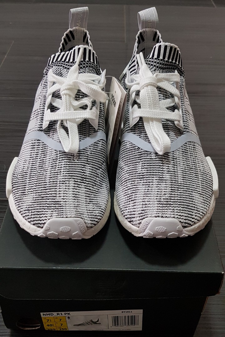 Adidas NMD R1 PK Glitch Camo White Black UK 7 US 7.5 Men s Fashion Footwear Sneakers on Carousell