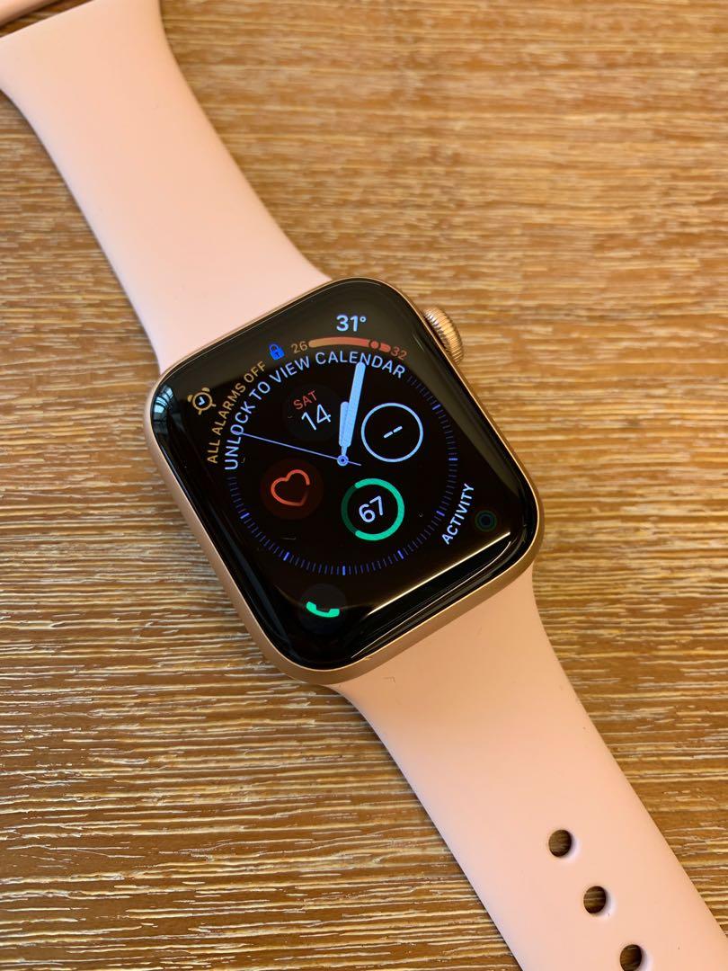 Apple Watch Series 4 GPS 40 mm 玫瑰金原裝粉紅色手帶, 手提電話