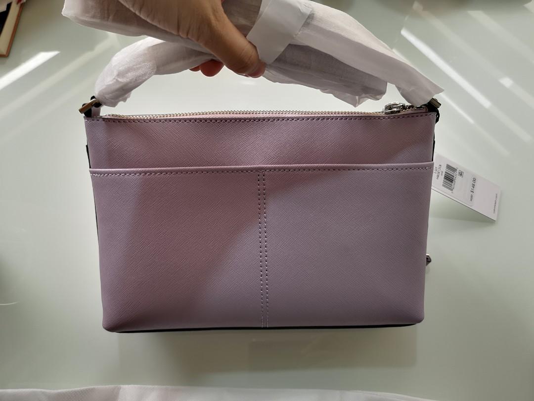 Calvin Klein Lily Saffiano Leather Top Zip Crossbody, orchid 